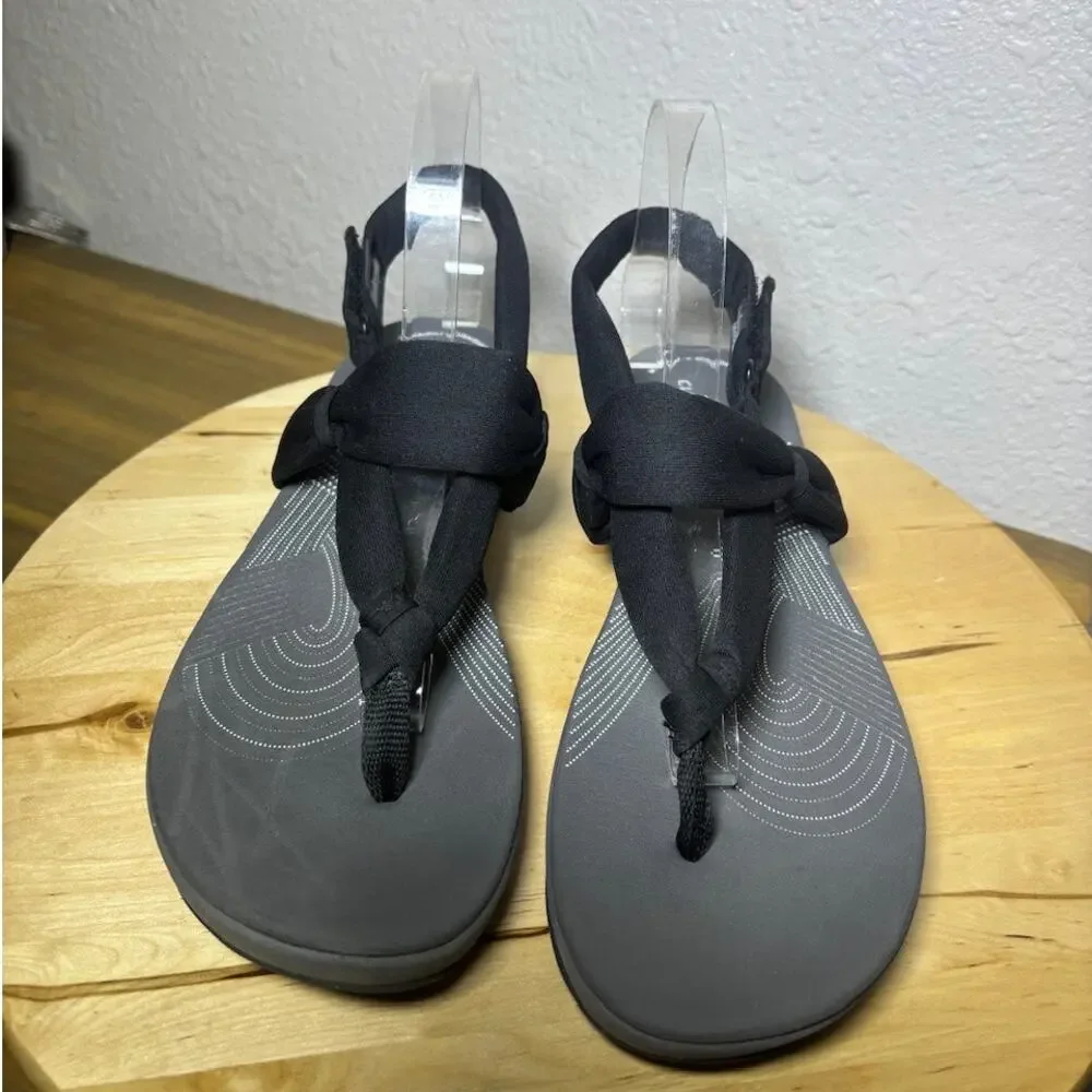 Clarks Cloudsteppers Black Textile Upper Sandals size 11 M NWOT